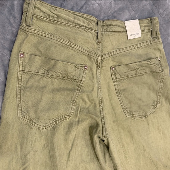 FREE PEOPLE Olive Green wide leg Pants size 28 - Picture 6 of 7
